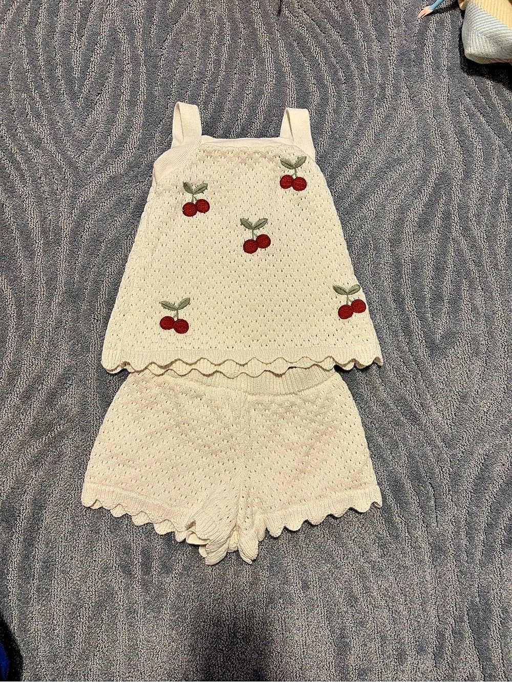 WILT Girls Size 4T Cherry Knit Matching Set
